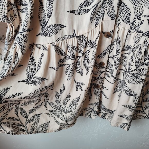 Indigo Rose Plus Size Leaves Boho Blouse - Picture 2 of 7